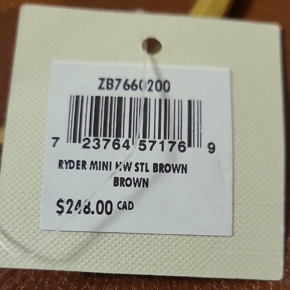 Fossil Tan Leather Crossbody Bag with Gold Accents - Picture 2 of 2